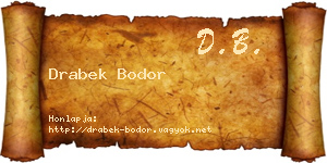 Drabek Bodor névjegykártya